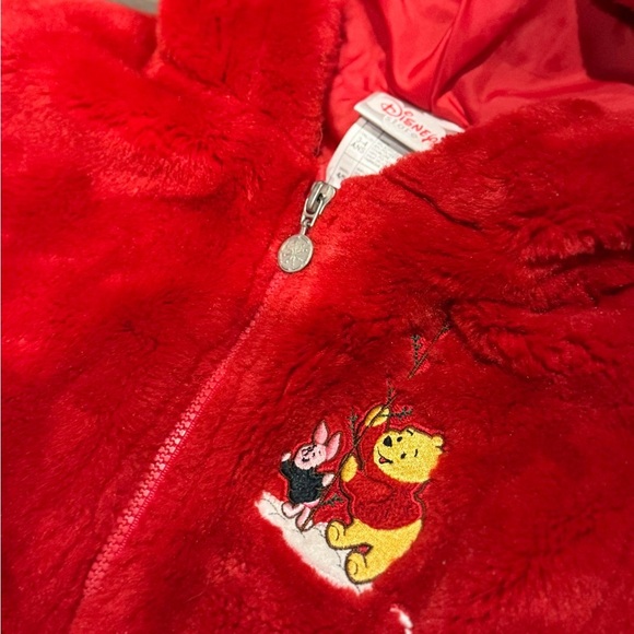 Disney Store Winnie the Pooh Red Jacket Kids 4/5 Eeyore Embroidered 90s Y2K - Picture 3 of 8